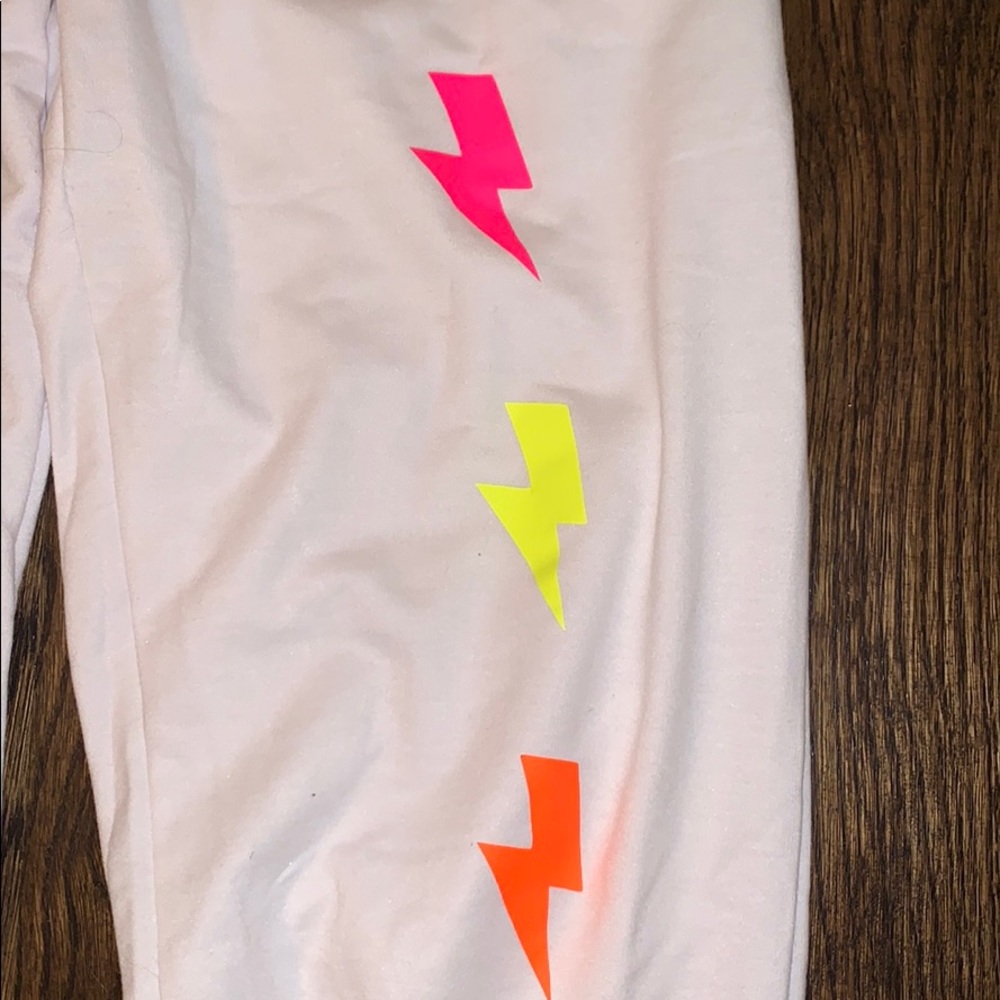 Neon lightning bolt sweatpants